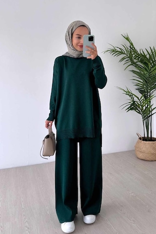 Kahijab Işıltılı Merserize Takım - Zümrüt Zümrüt