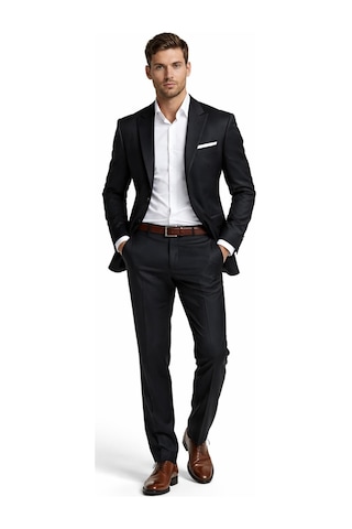Suitmen Erkek Silim Fit Yelekli Çift Yırtmaçlı Takım Elbise Bgl-st05327 Siyah