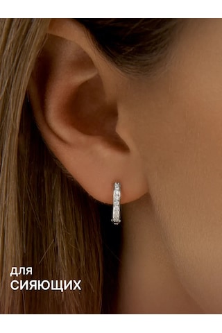 Zoloto Russkih Tek Küpe Klikk Silindirik 925 Ayar Gümüş 10 Mm Payetli 26753427 Diğer