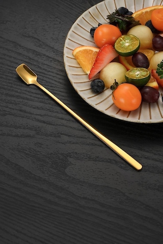 6 Adet 304 Çelik 17 Cm Gold Uzun Kahve Ve Smoothie Karıştırma Kaşığı Cin579sr-6 Altın