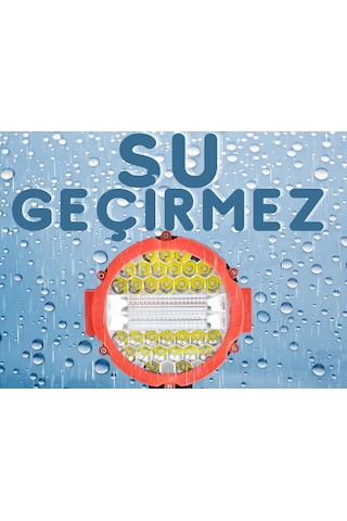3 Modlu 3 Renk Kombo 51W Kırmızı Yuvarlak Off Road 12/24V Çalışma Tekne Lambası