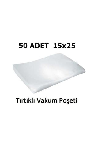 Tırtıklı Vakum Makinesi Poşeti Torbası 15 x 25 CM - 50 Adet