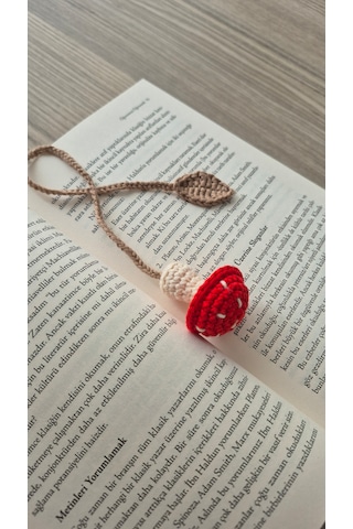 Kırmızı Mantar Amigurumi Kitap Aksesuarı Hediyelik Kitap Ayracı