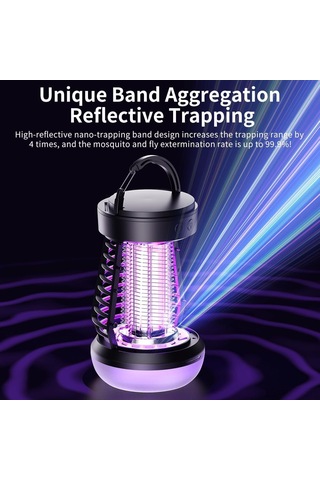 Wezone J10 Siyah Led Isırgan Öldürücü Lambası - Ev, Bahçe, Kamp Kullanıma Uygun, Sos Acil Işık Özelliği, 2000mah Pil, Type-c Şarj Siyah