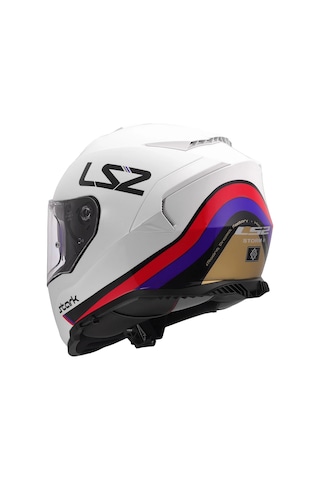 Ls2 Storm 2 Stark Beyaz-kırmızı-mavi-sarı Kask Beyaz-kırmızı