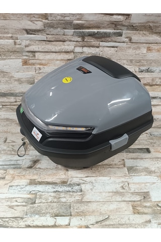 Motosiklet Arka Çanta 33lt Işıklı Stop Sağ Sol Sinyal Nardo Gri