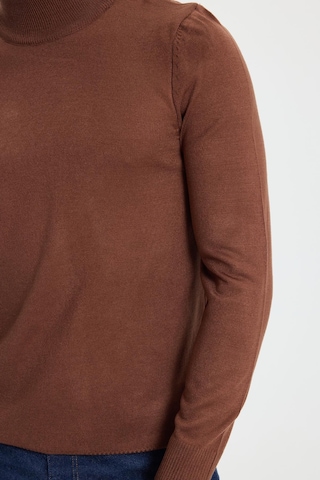 Tudors Erkek Slim Fit Dar Kesim Yumuşak Dokulu Tüylenmeyen Kahverengi Yarım Balıkçı Yaka Triko Kazak-34929 Kahverengi