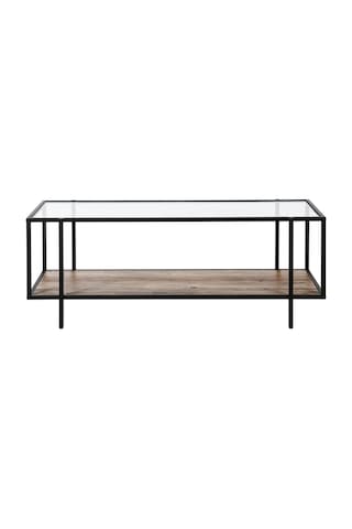 Adeline Siyah Metal Cam&ahşap Orta Sehpa