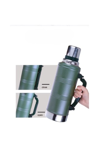 2.2 Litre Vakumlu Paslanmaz Çelik Termos 48 Saat Isı Korumalı Büyük Boy Kamp & Piknik Termosu Koyu Yeşil