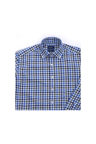 Giant Modern Fit Uzun Kol Kareli Erkek Gömleği - Günlük & İş Mavi