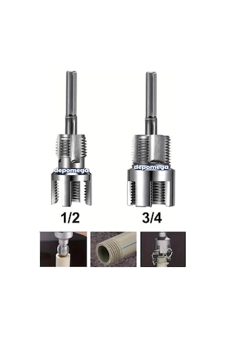 2 Li Set İç Dış Plastik Boru Diş Açma Seti 1/2 Ve 3/4 İnç Borularla Uyumlu