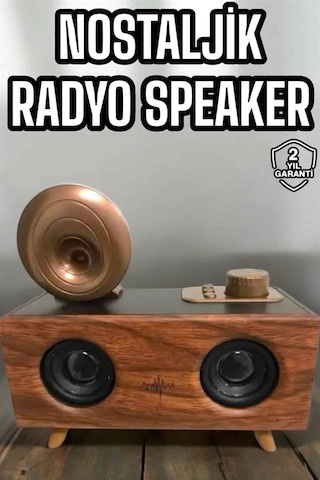 Bluetooth Hoparlör Ahşap Klasik Retro Gramofon Bluetooth Müzik Kutusu - 5000