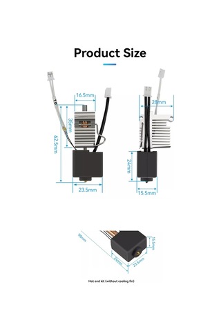 Leasetake Kobra 3 Combo Baskı Kafası Ekstruder Kiti İçin Hotend Isıtıcı Blok Isıtma Kartuşu Termistör Anycubic Kobra 3 B İçin