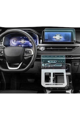 Chery Tiggo 7 Pro Luxury 9h Navigasyon, İç Merkezi Kontrol Ve Vites Etrafı Tpu Koruyucu 3'lü Set