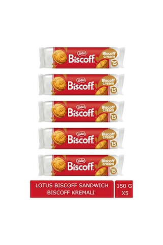 Bıscoff Sandwıch Bıscoff Cream Sürülebilir Kremalı Bisküvi - 150 Gr X 5 Adet