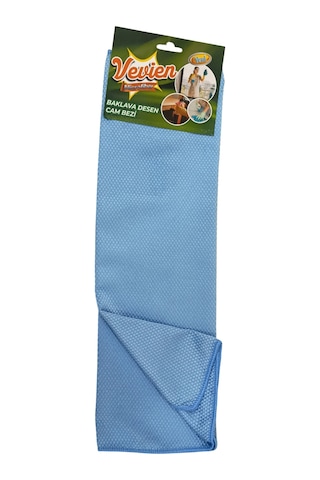 Microfiber 50x70 Cm Baklava Desen Cam Temizlik Bezi Mavi