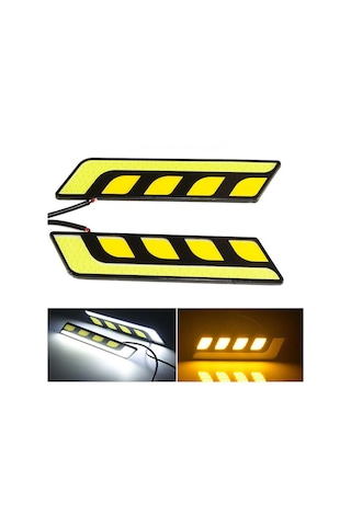 3 Modlu DRL 16CM Esnek Su Geçirmez Gündüz Ledi Çift Renkli Far
