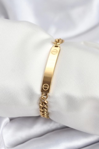 Mey İthalat 316l Çelik Gold Renk Yazı Yazmaya Uygun Kadın Bileklik Çok Renkli 49999167