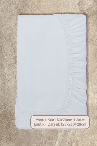 Elart Basic Lastikli Çarşaf Seti Tek Kişilik 120x200+28 Mavi