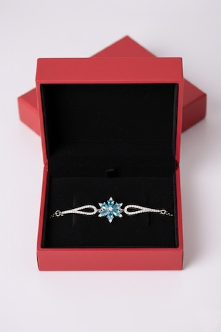 Çekirdekjewelry 925 Ayar Gümüş Kamelya Çiçeği Bileklik Rodyum