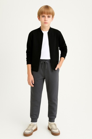 Erkek Çocuk Basic Jogger Paça Okul Eşofman Altı Ak-2350 Füme