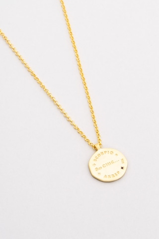 Akrep Burcu 18 Ayar Sarı Altın Kaplama 45 Cm Gümüş Kolye Sarı