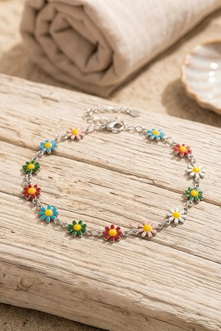 Kadın Çiçekli Papatya Halhal Boho Tarz Renkli Halhal Flora Touch Serisi Çok Renkli