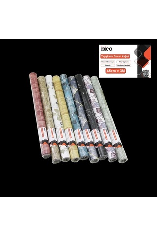 Jenerik Kendinden Yapışkanlı Folyo Duvar Kağıdı 3m X 45cm Mix Desen Diğer