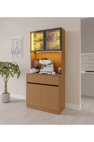 Bambu Mini Komple Mdf Led Aydınlatmalı Kahve Köşesi