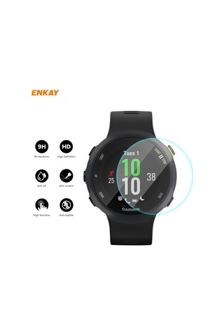 Garmin Forerunner 45 / 45s İçin Enkay Hat-prince 0.2mm 9h 2.15d Kavisli Kenar Temperli Cam Ekran Koruyucu Film İzle