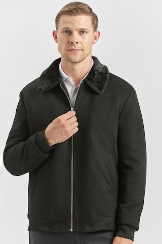 Siyah Dolumlu Kürklü Yaka Likralı Kapitoneli Astar Slim Fit Dar Kesim Casual Mont 1007245152 Siyah