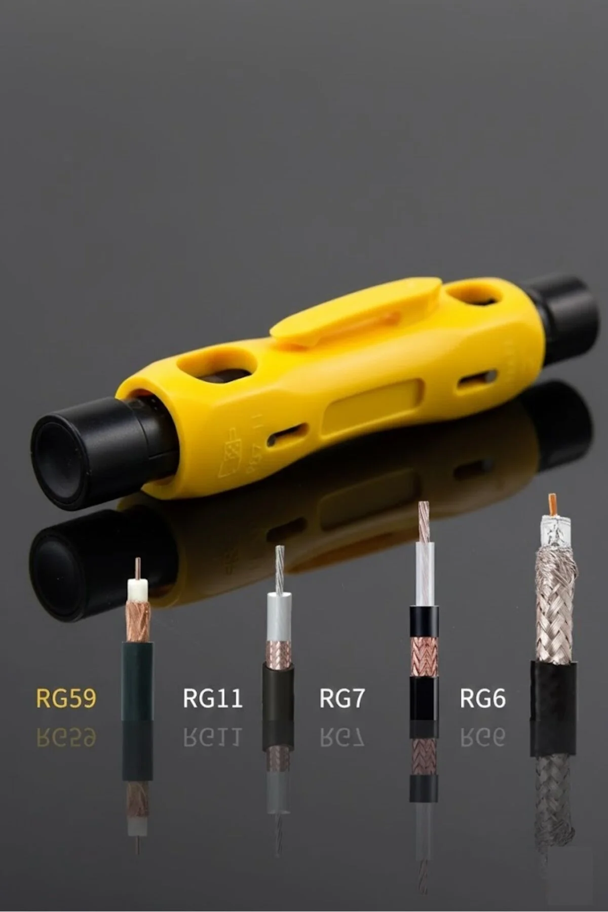 Profesyonel Kablo Soyucu Rg-59 Rg-6 Rg-6q Rg-7 Rg-11 Için Çift Uçlu Koaks Kablo Sıyırma Tel Kesici 1