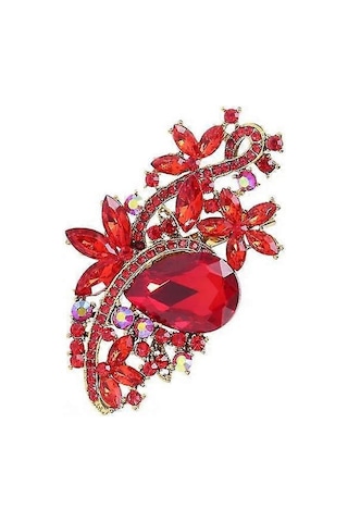 Su Damlası Sahte Kristal Çiçek Broş Yapay Elmas Zarif Giyim Aksesuarları Kazak Hırka Ceket İş Takımı Yaka Çok Renkli