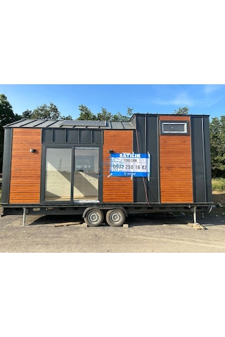 250 X 700 Teras Evim Tiny House Ahşap-kenet Sac Çelik Galvaniz Şase Loft Katlı Lüks Yaşam Alanı
