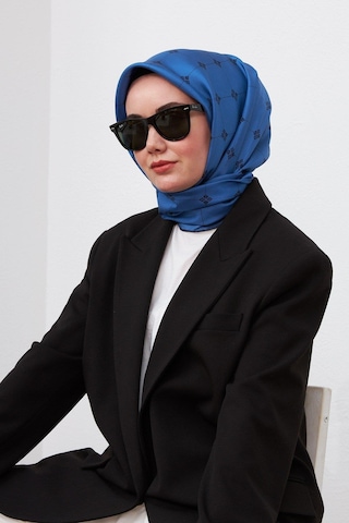 Silk Home Twill İpek Eşarp - 11392-33 Mavi Siyah Mavi Siyah
