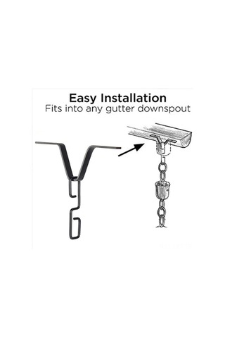 Youtek Siyah Demir Yağmur Zinciri Kancası - V Şekilli, Su Akışı Toplama, Tüp Uçları İçin Uyumlu, Pas Koruyucu Kaplama