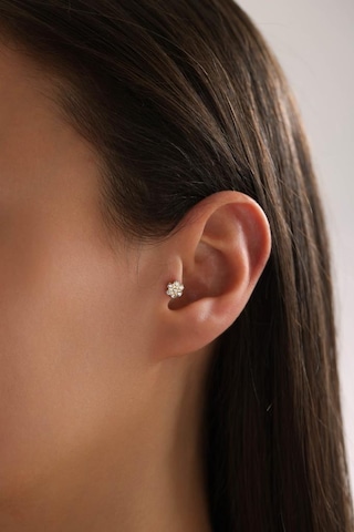 Tufanlar Kuyumculuk Altın Taşlı Çiçek Piercing Altın