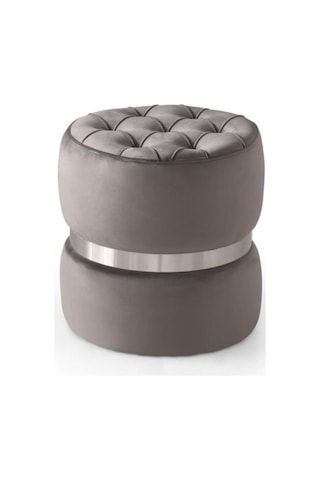 Erezogullari_Mobilya Modern Dekoratif Yuvarlak Puf Kapitone Kumaş 40X42Cm