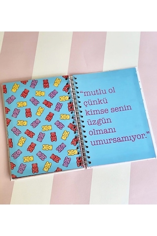Van Gogh Badem Çiçeği Tasarımlı Sticker'lı Tarihsiz Ajanda Haftalık Planlayıcı Akademik Ajanda Çok Renkli
