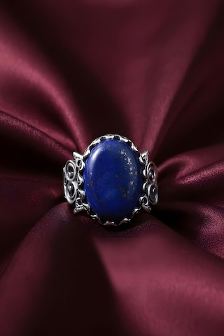 El İşçiliği Özel Tasarım Lapis Lazuli Taşlı Kadın Yüzük 11 Gümüş