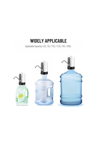 Leezsing Otomatik Elektrikli Su Pompası Galon Su Sebili Şarj Edilebilir Evrensel Gürültüsüz Su Isıtıcısı Pompası Anahtarı Ve Usb Beyaz