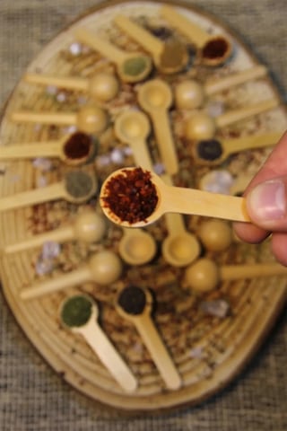 12 Adet Ahşap Baharatlık - Ölçek Kaşığı - Ahşap Kaşık 7 Cm