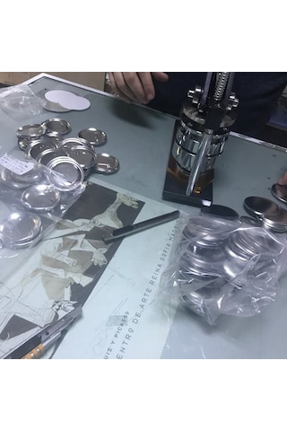 Yaka Rozeti - 10 Adet - Buton Rozet 58 Mm Lik Çok Renkli