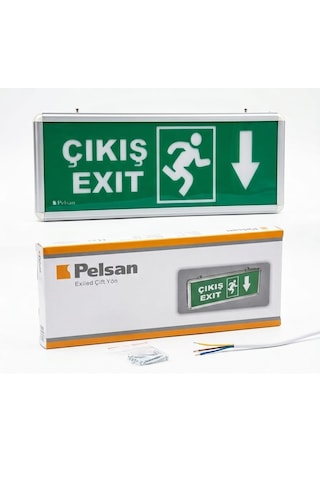 Fazör - Pelsan Çift Yön Çıkış Yönlendirme Armatürü Işıklı Acil Durum Kitli Bataryalı Fazör - Pelsan Çift Yön Çıkış Yönlendirme Armatürü Işıklı Acil Durum Kitli Bataryalı