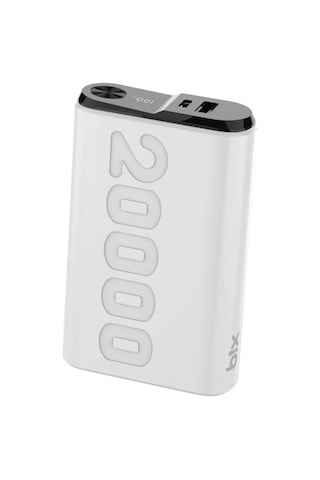 Bix Tpb24 20000mah Pd 20w Usb-c Usb-a Qc 3.0 22.5w Süper Hızlı Şarj Destekli Dijital Ekranlı Mini Powerbank Beyaz Beyaz