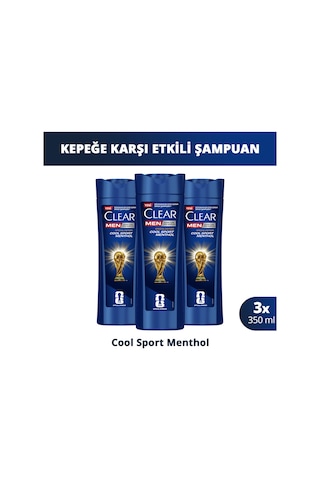 Men Kepeğe Karşı Etkili Şampuan Cool Sport Menthol 350 Ml X3 Tüm Saç Tipleri