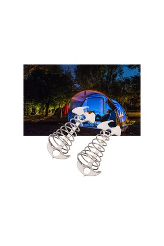 Ximistore9 2 Adet Çadır Demiri, Çelik Ve Alüminyum, Çadır Sabitleyici, Fişeği Açıcı, Tornavida, Multifonksiyonel, Güneşli, Kamp Aksesuarı Gümüş