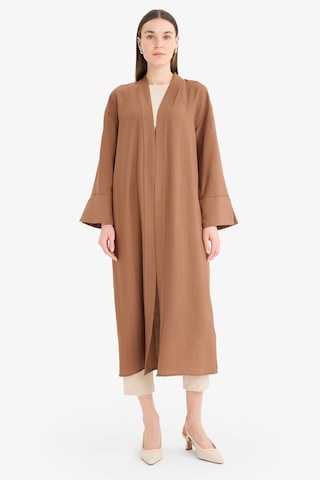 Defacto Relax Fit Basic Düz Midi Kimono D9929ax25smbn519 Kahve