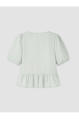 Lcw Vision Yeşil Brode Bağlamalı Peplum Bluz