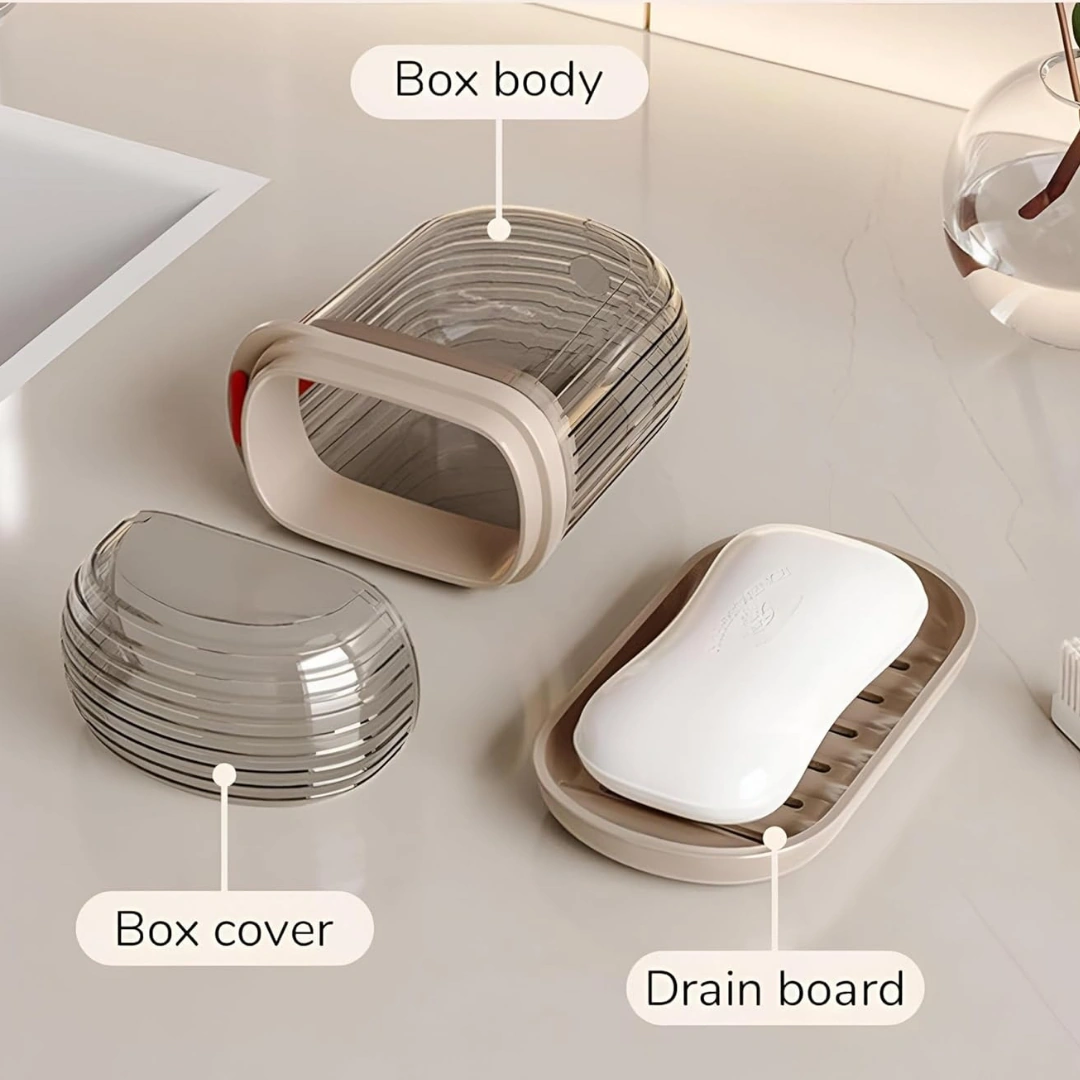 Şeffaf Kutu Şeklinde Plastik Katı Sabunluk Pratik Kullanımlı Hijyenik Banyo Sabun Kabı Diğer